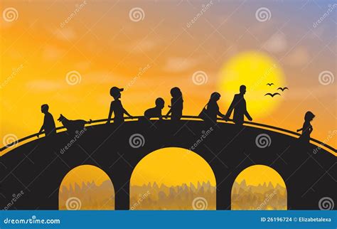 Bridge At Sunset Stock Vector Illustration Of Glowing 26196724