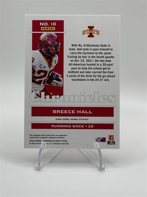 Breece Hall 2022 Panini Chronicles Draft Picks Rookie RC 18 EBay