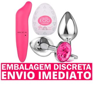 Kit Plug Anal Grande Vibrador Feminino Ponto G Egg Masturbador