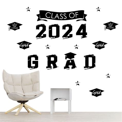 Big Dot Of Happiness Black And White Class Of 2024 Graduation Party Wall Decals Set Of 20 Michaels