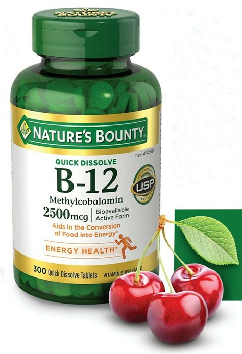 Nature S Bounty Vitamin B Mcg Quick Dissolve Tablets Cherry