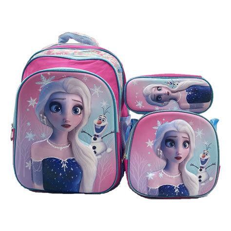 Kit Mochila Escolar Costas Frozen Elsa 3d Lancheira E Estojo Shopee