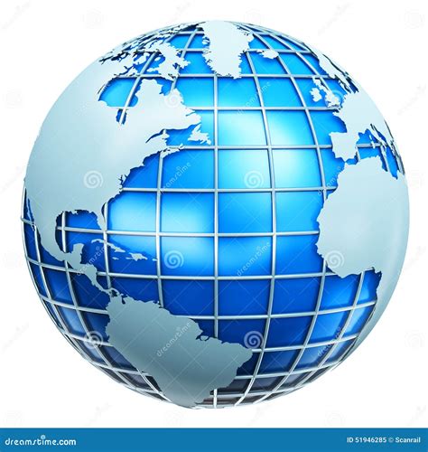 Blue Metallic Earth Globe Stock Illustration Image