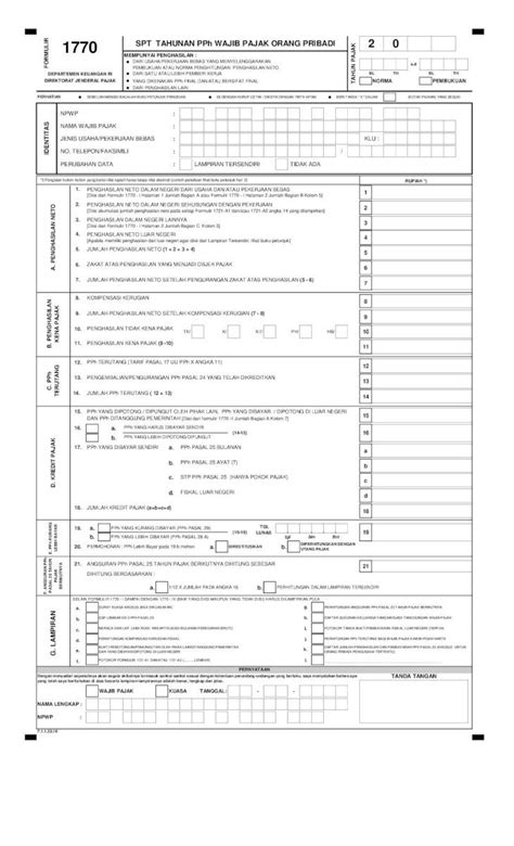 Formulir Spt Atau Formulir Spt Tahunan Pph Wajib Pajak Orang Hot Sex