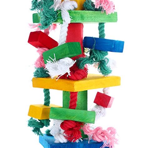 Pure Natural Wood Parrot Toys, Bvanki Parrot Toys 20 inch L 6 inch W ...