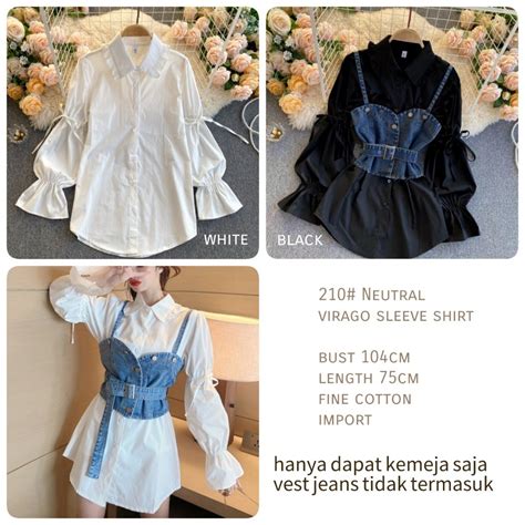 Jual TM 210 KEMEJA Neutral Virago Sleeve Import TANPA VEST Shopee