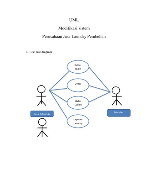 Pdf Uml Modifikasi Sistem Perusahaan Jasa Laundry Pembelian User