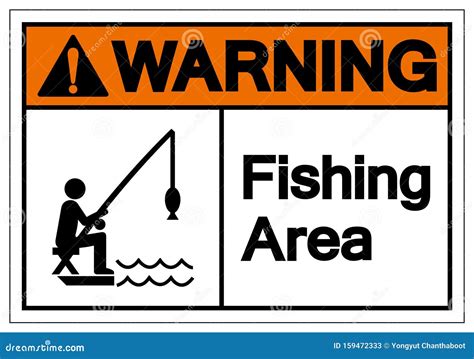 Warning Fishing Area Symbol Sign Vector Illustration Isolate On White