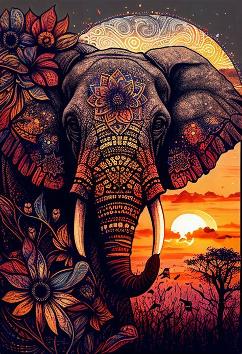 Elephant Majesty Elephant Portrait Printable Art - Etsy | Heaven art, Elephant artwork, Elephant art