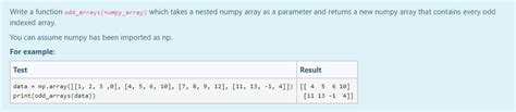 Solved Write A Function Odd Arrays Numpy Array Which Takes