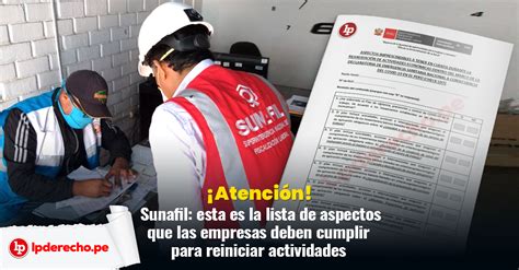 Sunafil Esta Es La Lista De Aspectos Que Las Empresas Deben Cumplir