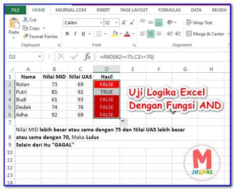 Mengenal Rumus Dan Fungsi Logika Pada Excel Lengkap M Jurnal