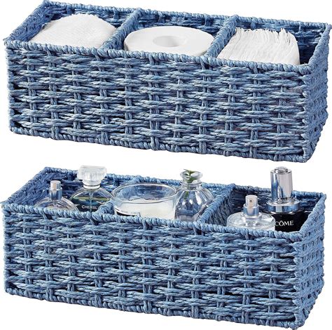 Amazon Vagusicc Section Wicker Storage Basket Hand Woven Paper