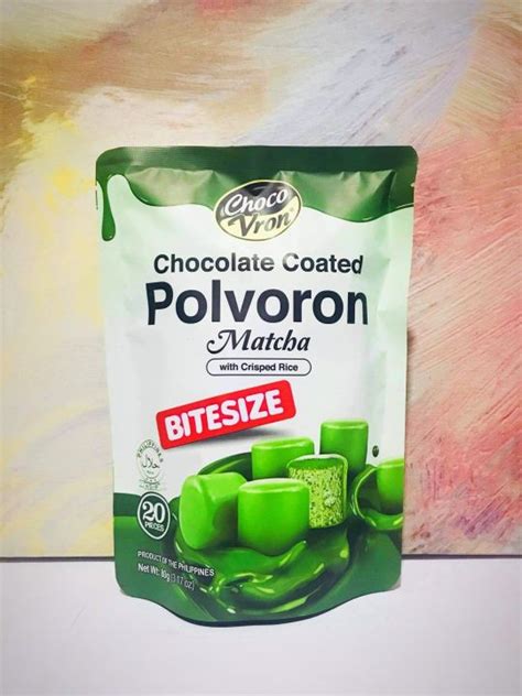 ChocoVron Chocolate Coated Polvoron Matcha With Crisped Rice 80g