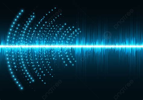 Sound Waves Dark Blue Light Background, Light, Effect, Glow Background ...