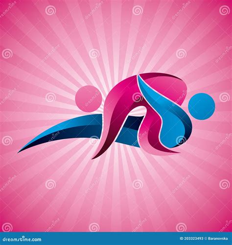 Kama Sutra On Abstract Pink Sunlight Background 69 Sex Pose Vector Illustration Stock Vector