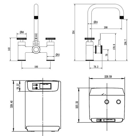 Ellsi Industrial Bridge 3 In 1 Hot Water Kitchen Sink Tap With Boiler And Filter Chrome
