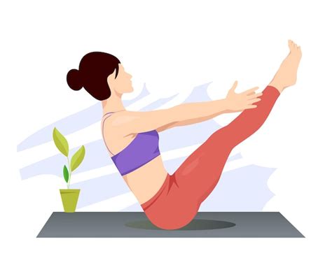 Premium Vector Boat Pose Naukasana Navasana Woman Practicing