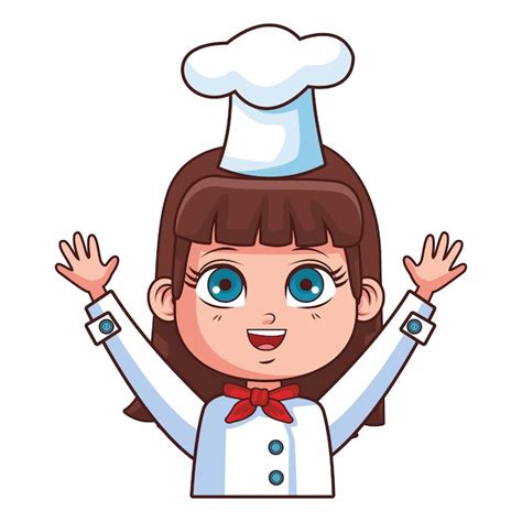 Little Girl Chef Cartoon