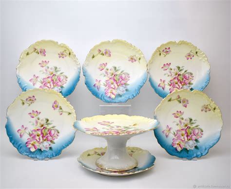 Винтаж: Антикварный десертный сервиз. Mitterteich, Bavaria, c 1900 в ...