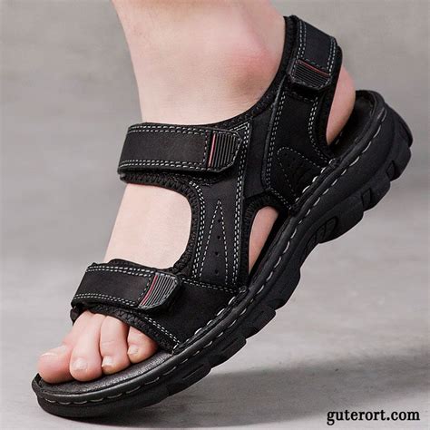 Sandalen Herren Echtleder Sommer Trend Allgleiches Schuhe Neue