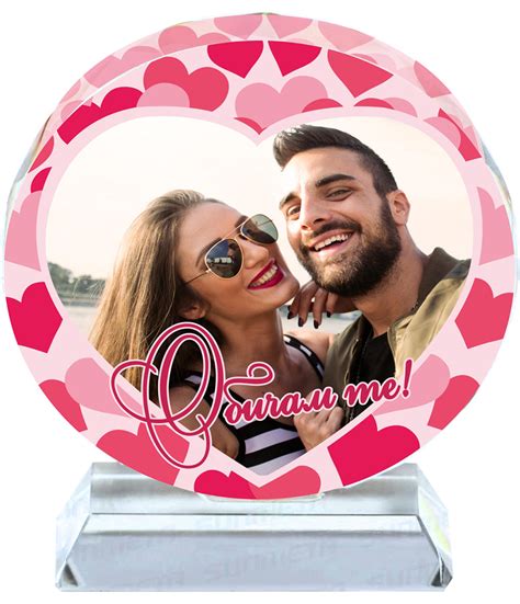 Кристал за влюбени със снимка - Любов