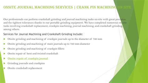 PPT Onsite Crankshaft Grinding Repairing Service PowerPoint