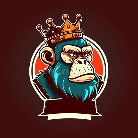 Gorilla King Mascot Esports Gaming Logo Template Stock Vector