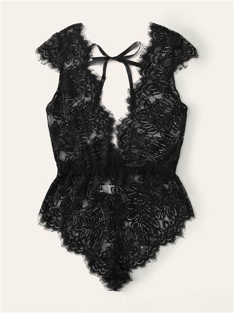 Is That The New Eyelash Floral Lace Teddy Bodysuit Romwe Usa