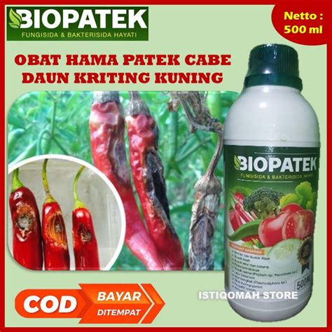 Jual Obat Hama Patek Pada Cabe Biopatek Ml Fungisida Hayati Obat