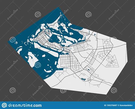 Detailed Map Of Singapore City Royalty Free Vector Illustration Stock