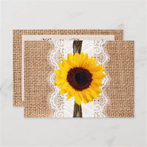 Rustic Country Burlap Lace Wedding Rsvp Cards Zazzle