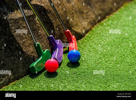 Golf Balls And Golf Clubs At Crazy Golf Adventure Golf And Driving Range