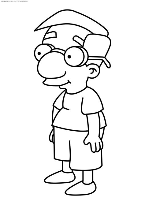 How To Draw Milhouse Van Houten From The Simpsons The Simpsons Step By