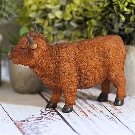 Highland Cow Resin Statue Burgess Home Garden