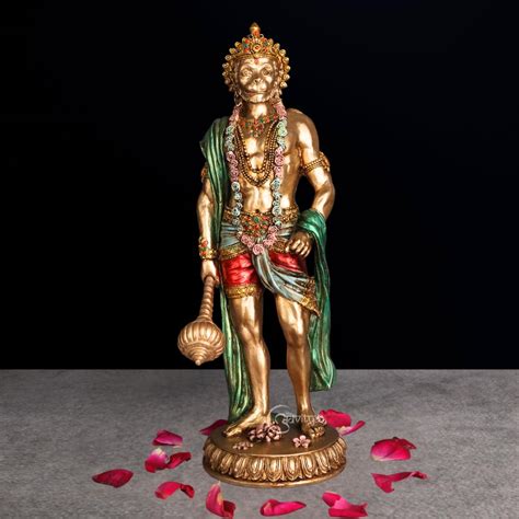 Buy The Advitya Standing Hanuman Ji Murti Bajrangbali Sitting Resin