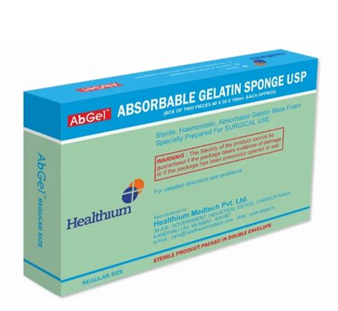 White Abgel Absorbable Haemostatic Gelatin Sponge For Hospital Sponge