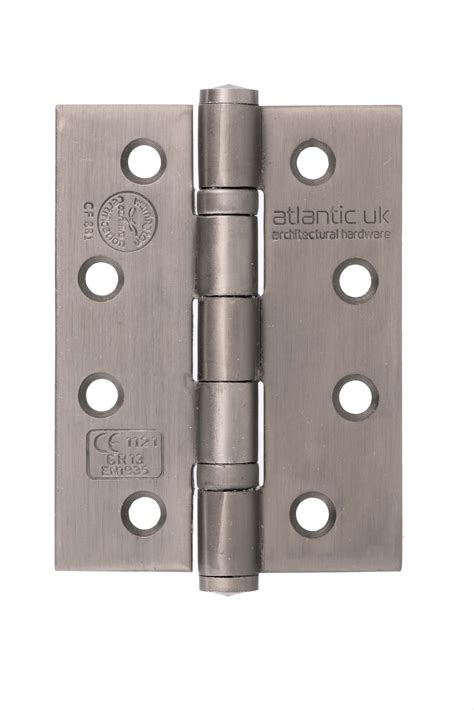 Atlantic Ball Bearing Hinges Grade 13 Fire Rated 4 X 3 X 3mm Matt Gun Metal Pack Of 2