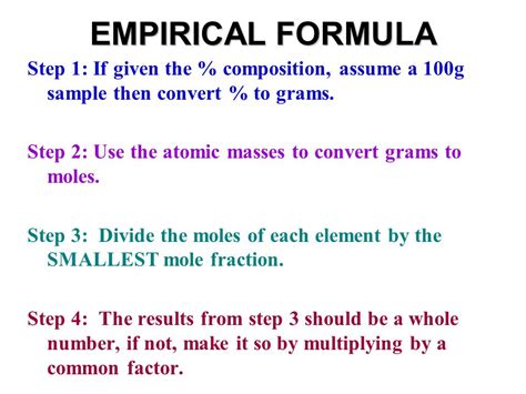 Empirical Formula Calculations Practice