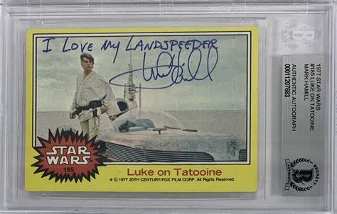 Lot Detail Mark Hamill Signed 1977 Topps Star Wars Trading Card 185