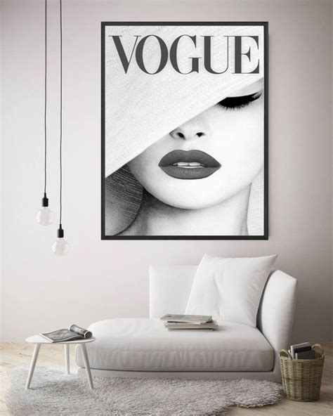 Vogue Poster Vogue White Hat Print Fashion Wall Art Etsy Fashion Wall Art Fashion Wall Art