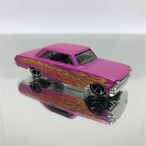 Hot Wheels Flames 63 Chevy II Pink Shopee Malaysia