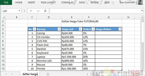 Cara Cepat Menghitung Harga Diskon Di Excel Popy Happy