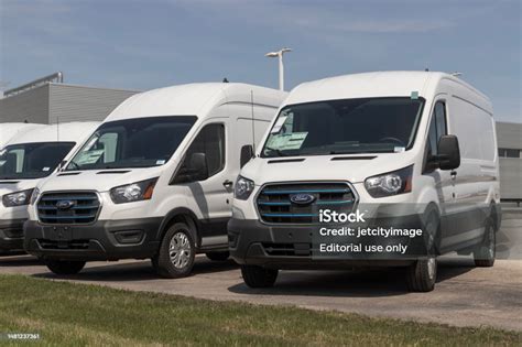 Ford Etransit Cargo Van Display At A Dealership Ford Offers The ...