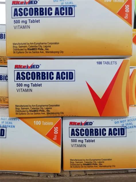 Ascorbic Acid 500mg Tablet 100s Ritemed Lazada Ph