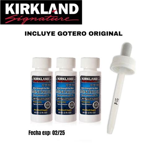 Minoxidil Liquido Kirkland 5 3 Frascos Meses Gotero Barba Cabello