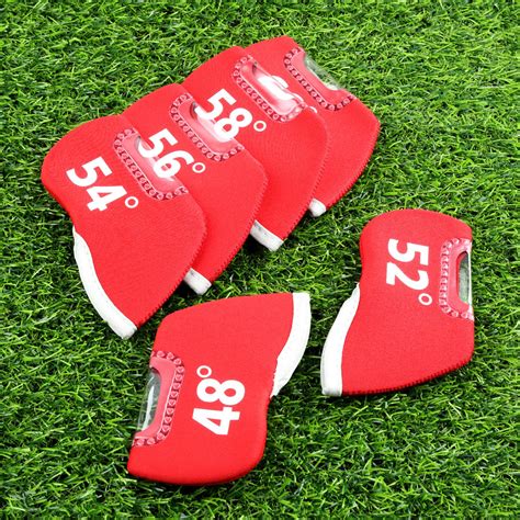 Red Golf Club Iron Head Covers Neoprene Golf Headc Grandado