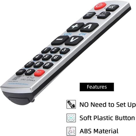 Universal Tv Remote Control Simple Easy Controller Seniors Elderly Big