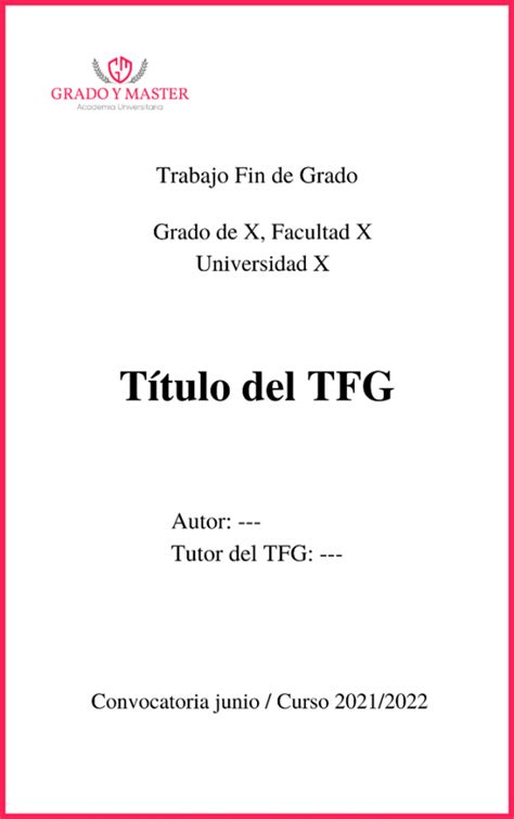 Qué aspectos debe incluir en la portada de tu tfg