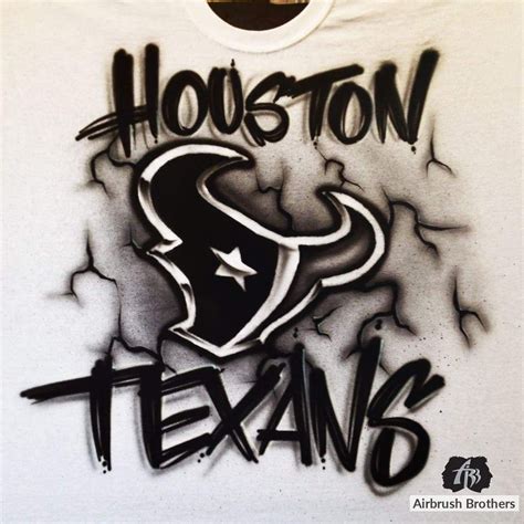 Airbrush Houston Texans Black And White Edition Shirt Design